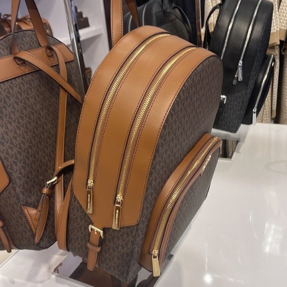 Michael Kors Jaycee Large Zip Pocket Backpack Brown - Picture 7 of 16